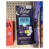 Poise ultra thin overnight 20 pads