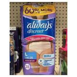 Always discreet L 28 ct womens underwear