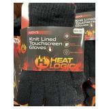 Heat Logic knit lined gloves mens one size
