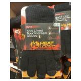 Heat Logic knit lined gloves mens one size