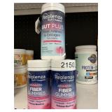 Replenza fiber gummies 4-60ct gut plus 6.8oz
