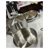 Tramontina 4 pc pan & lid set - used - dirty