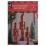 5-pc Nutcracker decor set -red