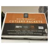 White plastic cutlery packets 200 ct