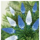 5-Function LED C6 lights 150ct cool white to blue
