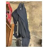 Outdoor blue umbrella-used dirty