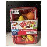 Play Right 42pc food grocery basket set