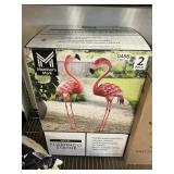 Metal Flamingo statue 2 pack