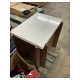 Marble top end table 26inWx20inLx23inH-damaged