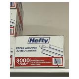 Hefty jumbo straws 3000 ct