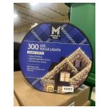 300 LED icicle lights warm white 18ft