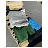 Misc skid lot- MUST Take all- tarps- outdoor rug