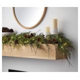 9ft Cypress garland w/ pinecones  2ct