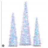 Set of 3 Iridescent topiaries