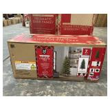7ft Tall Pre-lit slim Linden fir tree