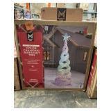 Pre-lit color changing iridescent tree