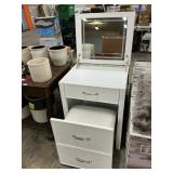 White lighted vanity w/ stool