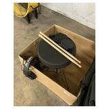 Drummer stool & sticks -headphones