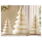 Set of 3 honeycomb trees ivory