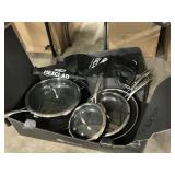 Hexclad 4pc pan set w/ 3 lids