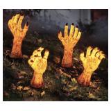 Set of 4 Zombie hand stake lights