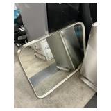 Square metal framed wall mirror lighted 34inx24in