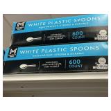 White plastic spoons 600ct