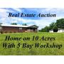 Goldston, NC Home on 10 Acres with 5 Bay Garage
