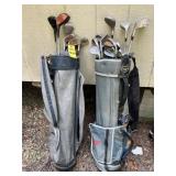 Assorted Golf Clubs And Bags