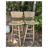 2 Wooden Bar Stools