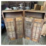 2 Vintage Wooden Cabinets 36"x20"x6"