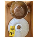 Kenneth George Pottery Bowl & Churn Lid