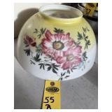 Vtg Hand Painted Glass Lampshade
