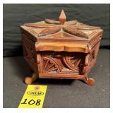 Vintage Handcarved Jewelry Box