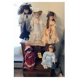 5 Porcelain Dolls