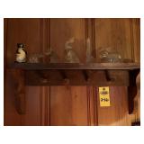 22" Wooden Shelf And Contents