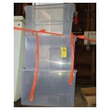 3 Plastic Totes With Lids