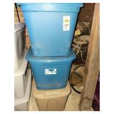 3 Plastic Totes With Lids