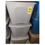 3 Plastic Totes With Lids