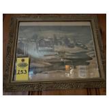 Vintage Winter Landscape Print 15" X 17"