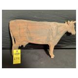 Folk Art Hand Carved Cow 19" L