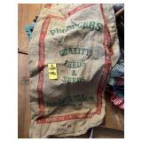 2 Vtg Burlap Feed Sacks