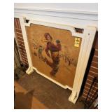 American Art Painted Fireplace Screen 39" Hx 42" W