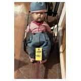 Antique Boy Doll In Cart