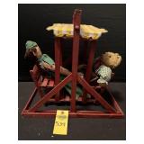 Vtg Toy Glider Swing And Dolls