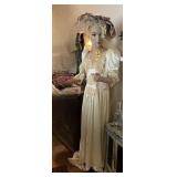Manneuquin Wearing Antique Sating & Lace Wedding