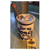 Signed Stoneware Honey Jar