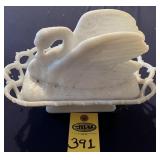 Vintage Westmoreland Milk Glass Swan Covered Dish