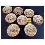 8 Hand Painted Geisha Girls Small Plates