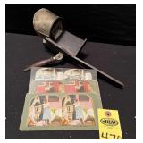 Antique Stereo Viewer And Slides